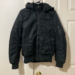 Alpha industries hooded bomber jacket men’s xs